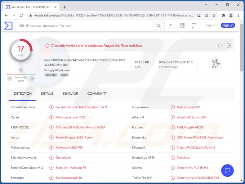 aic contracting email virus attachment flagged as malicious in virustotal