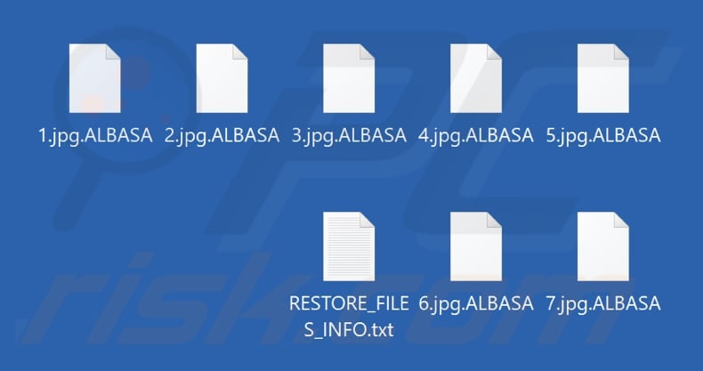 Files encrypted by ALBASA ransomware (. ALBASA extension)