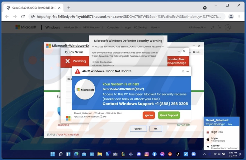 Alert! Windows-11 Can Not Update scam