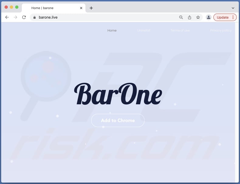 Website used to promote Bar1 New Tab browser hijacker