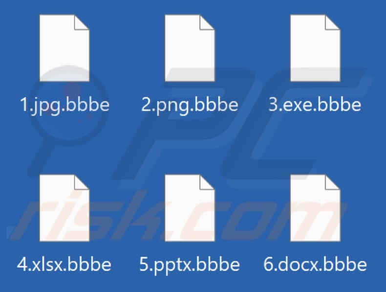 Files encrypted by Bbbe ransomware (.bbbe extension)