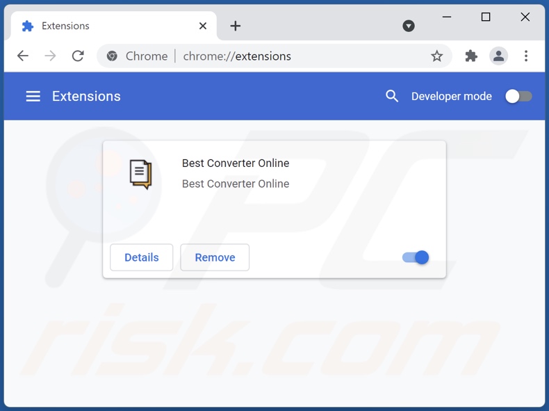 Removing Best Converter Online ads from Google Chrome step 2