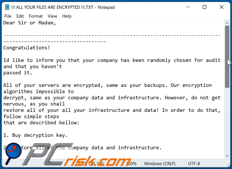 Cavallososo ransomware ransom-demanding message (!!! ALL YOUR FILES ARE ENCRYPTED !!!.TXT) GIF