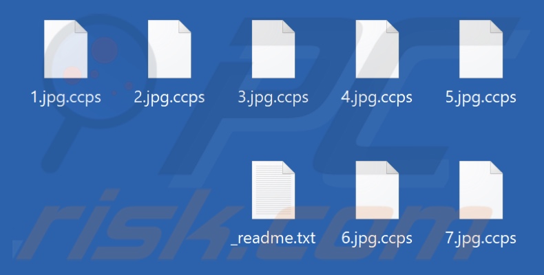 Files encrypted by Ccps ransomware (.ccps extension)