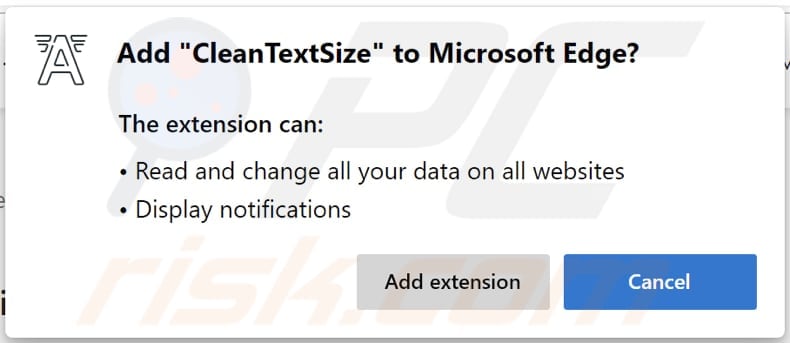 CleanTextSize adware