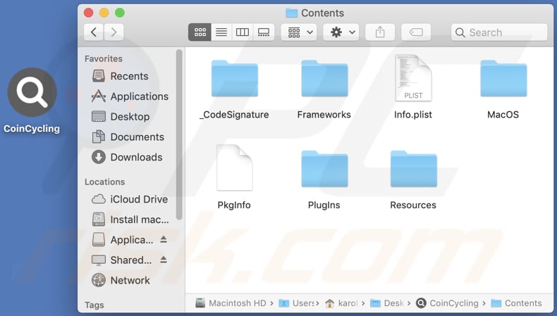 coincycling adware contents folder