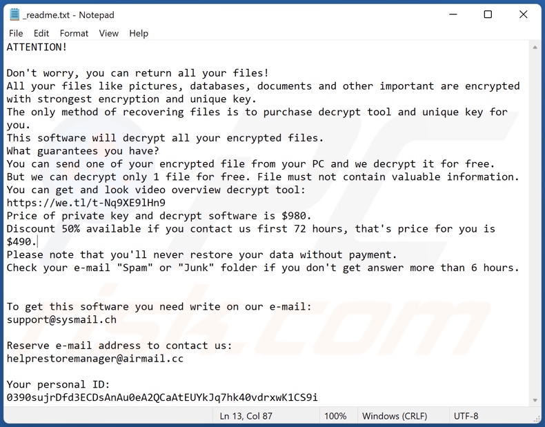 Cuag ransomware text file (_readme.txt)