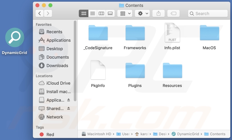 DynamicGrid adware install folder
