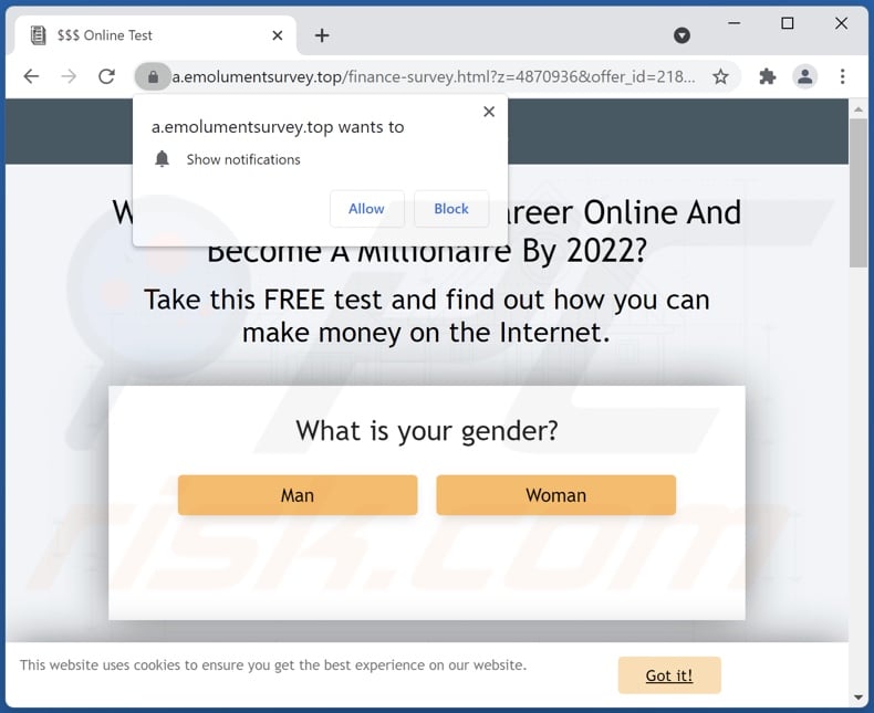 emolumentsurvey[.]top pop-up redirects