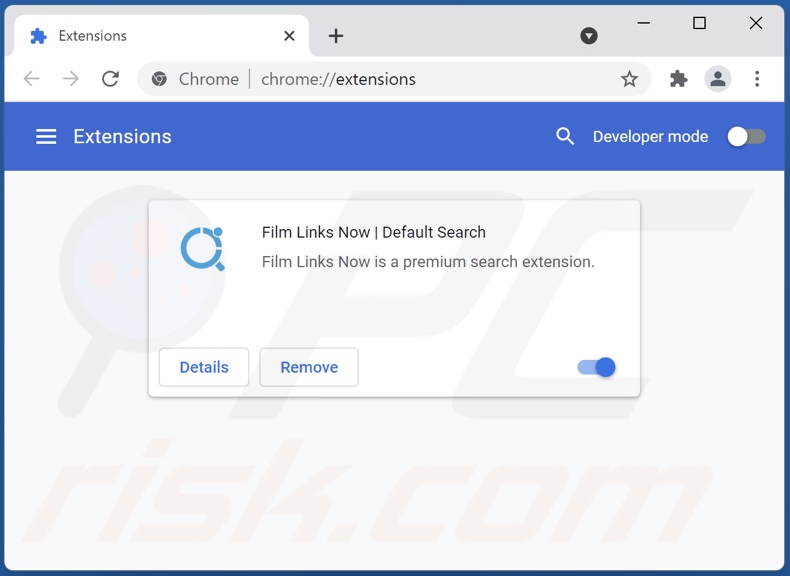 Removing filmlinksnow.com related Google Chrome extensions