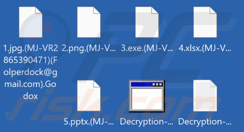 Files encrypted by Godox ransomware (.godox extension)
