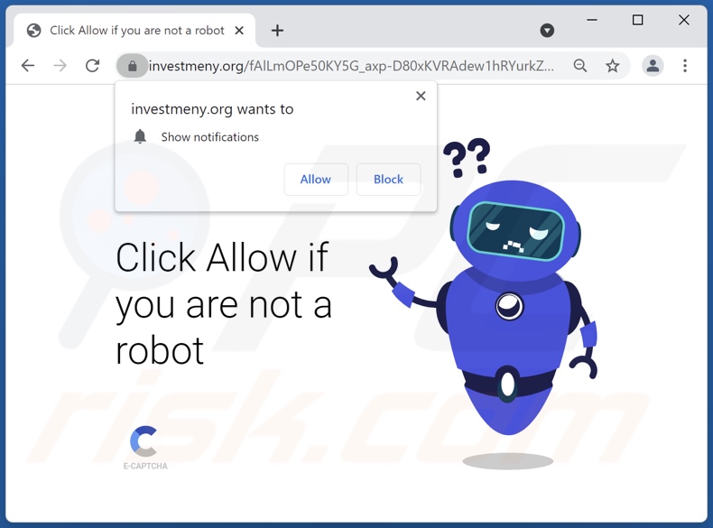 investmeny[.]org pop-up redirects