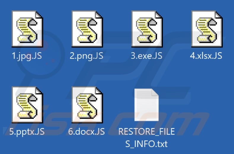 Files encrypted by JS ransomware (.JS extension)