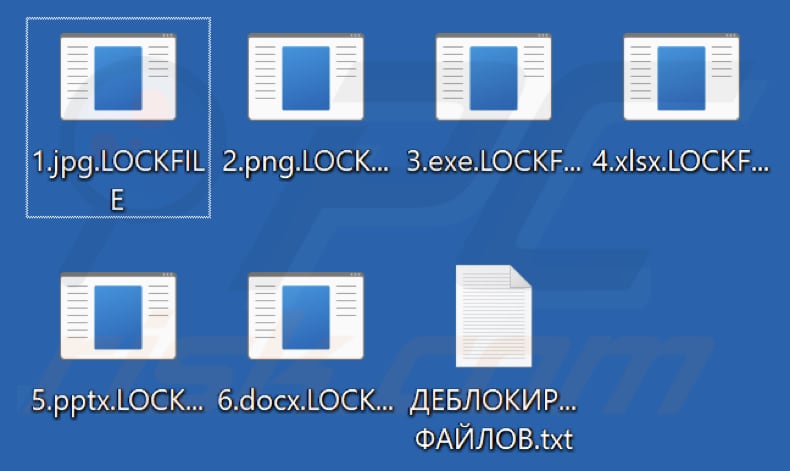 Files encrypted by LOCKFILE ransomware (.LOCKFILE extension)