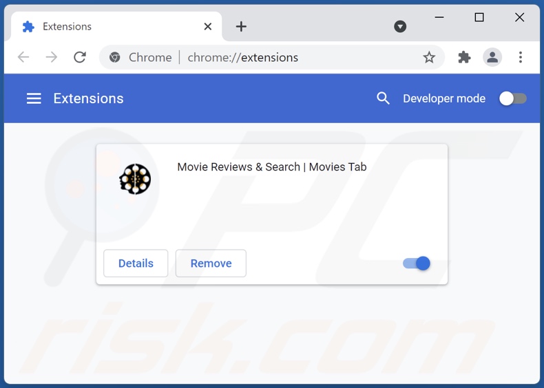Removing movieztab.com related Google Chrome extensions
