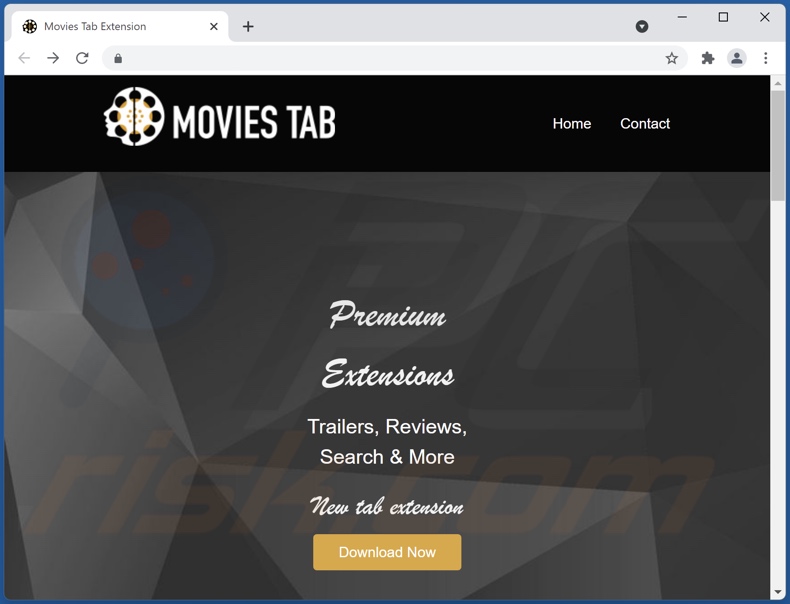 Website used to promote Movie Reviews & Search | Movies Tab browser hijacker