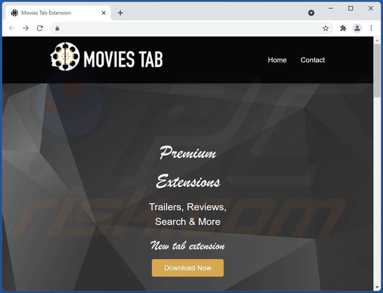 Website used to promote Movieztab Default Search browser hijacker