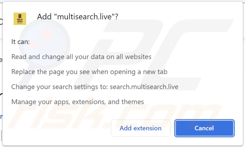 multisearch.live browser hijacker browser notification