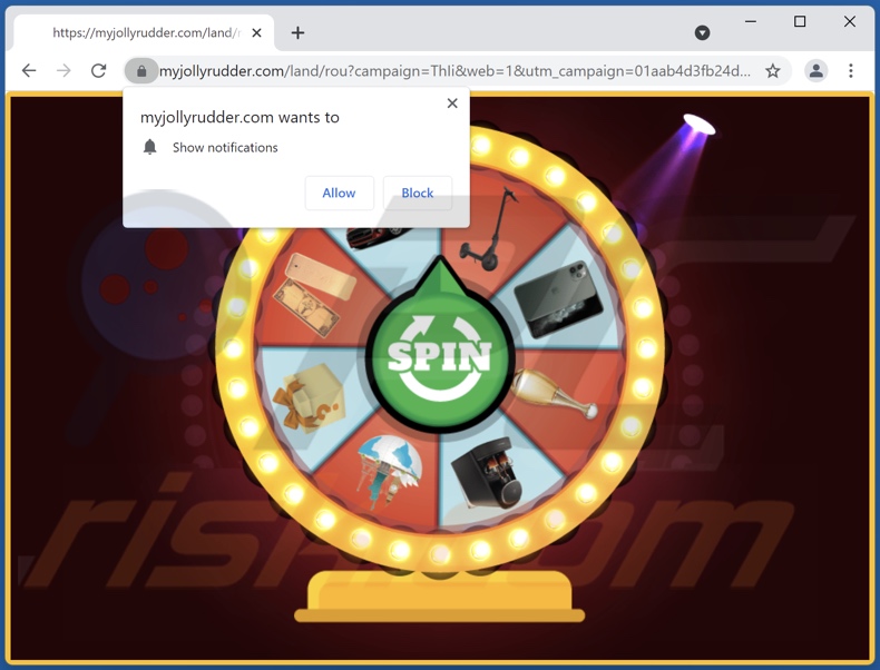 myjollyrudder[.]com pop-up redirects