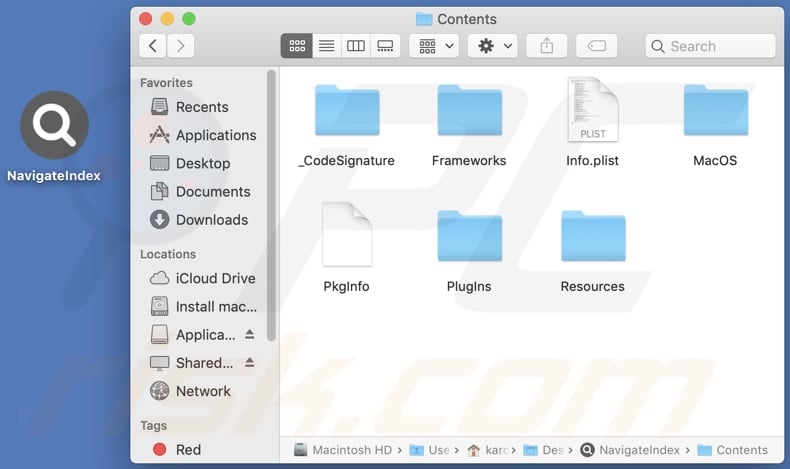 NavigateIndex adware install folder