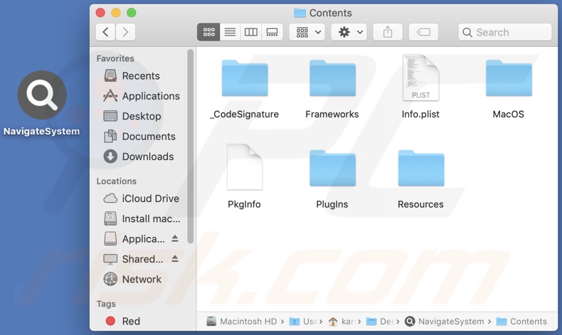 NavigateSystem adware install folder