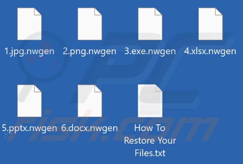 Files encrypted by Nwgen ransomware (.nwgen extension)