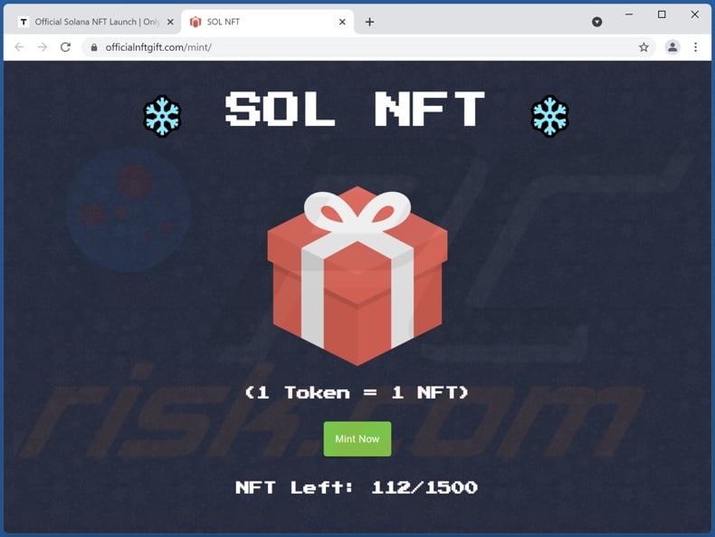 Official Solana NFT Launch scam second page