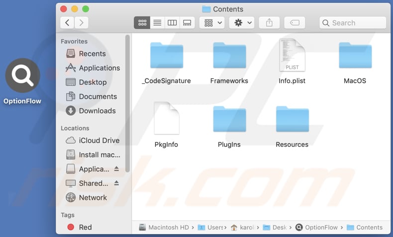 optionflow adware contents folder