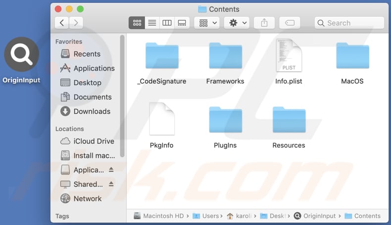 origininput adware contents folder