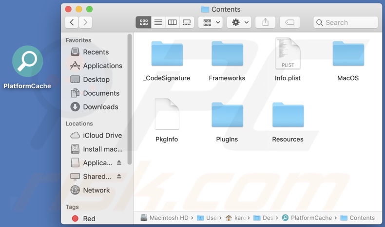 PlatformCache adware install folder
