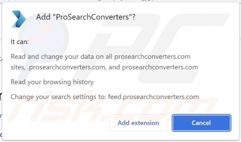 prosearchconverters browser hijacker browser notification