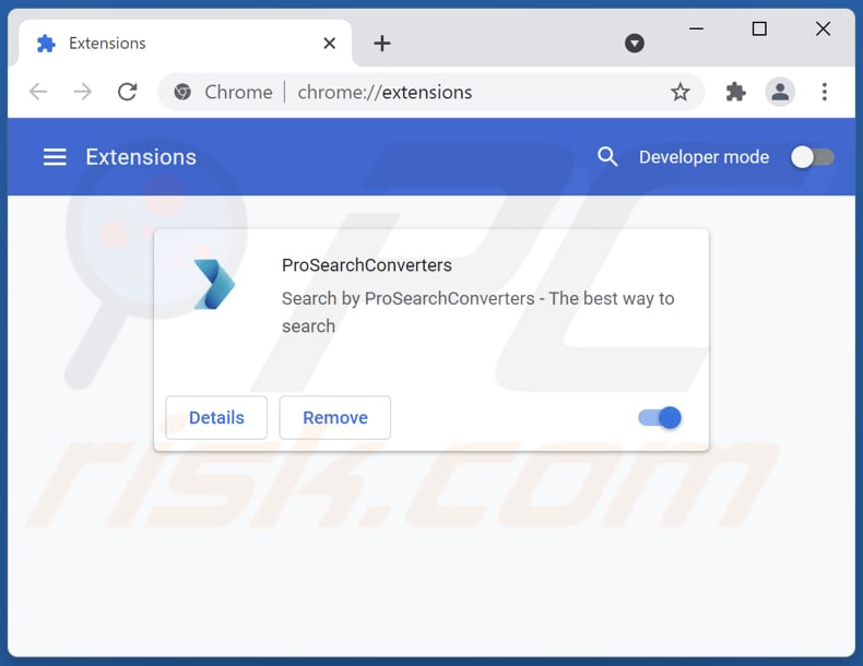 Removing prosearchconverters.com related Google Chrome extensions