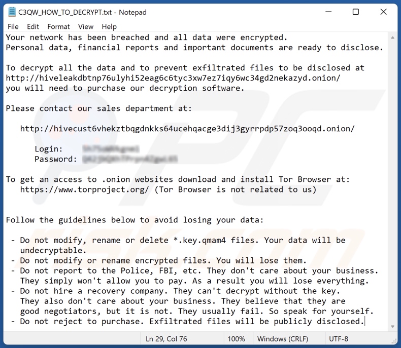 Qmam4 ransomware ransom-demanding message (C3QW_HOW_TO_DECRYPT.txt)