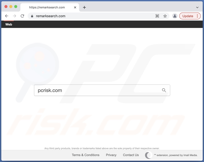 remarksearch.com browser hijacker on a Mac computer