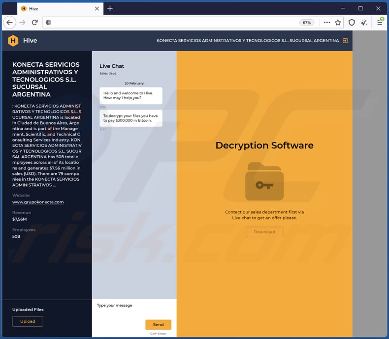 Rg116 ransomware tor website