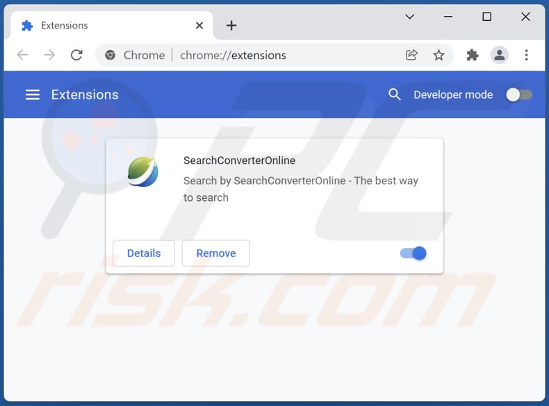 Removing searchconverteronline.com related Google Chrome extensions