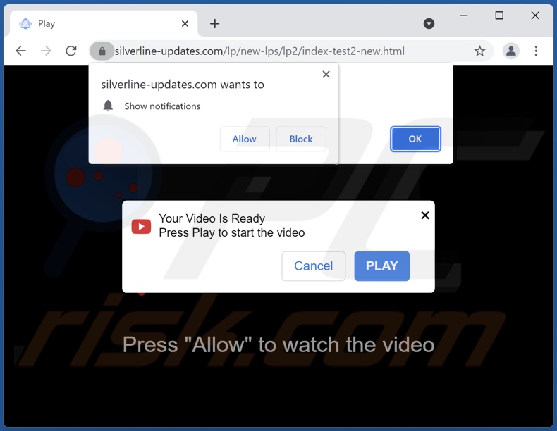 silverline-updates[.]com pop-up redirects