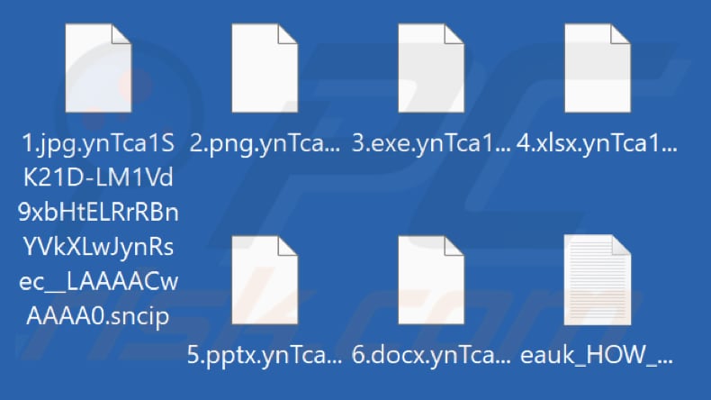 Files encrypted by Sncip ransomware (.sncip extension)