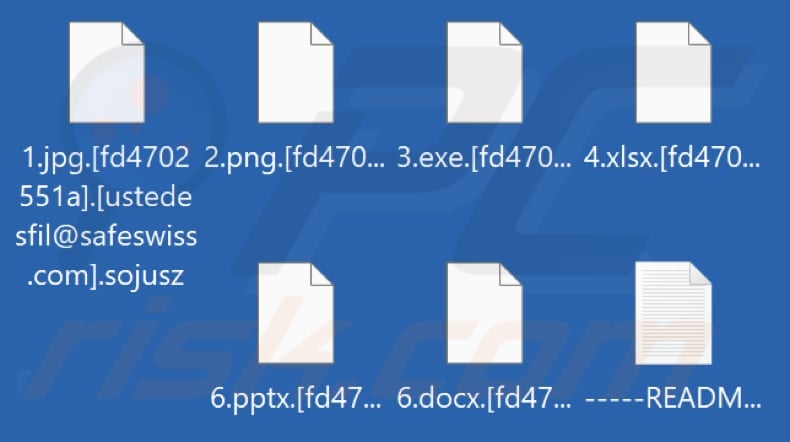 Files encrypted by Sojusz ransomware (.sojusz extension)