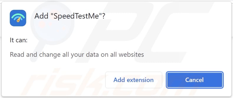 SpeedTestMe adware asking for permissions