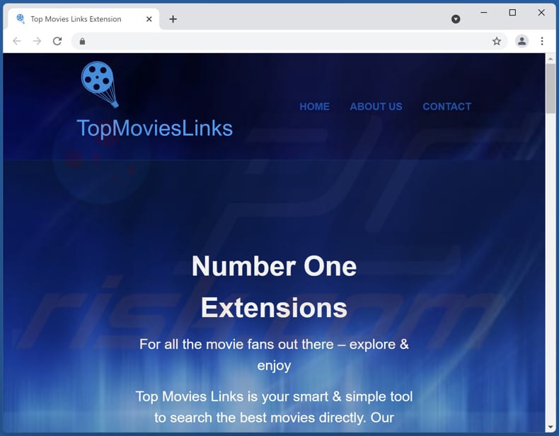 Website used to promote TopMoviesLinks Default Search browser hijacker