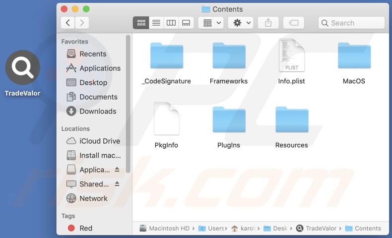 tradevalor adware contents folder