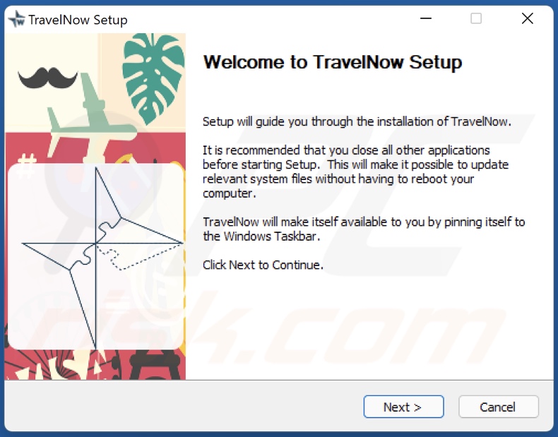 Official TravelNow adware installer