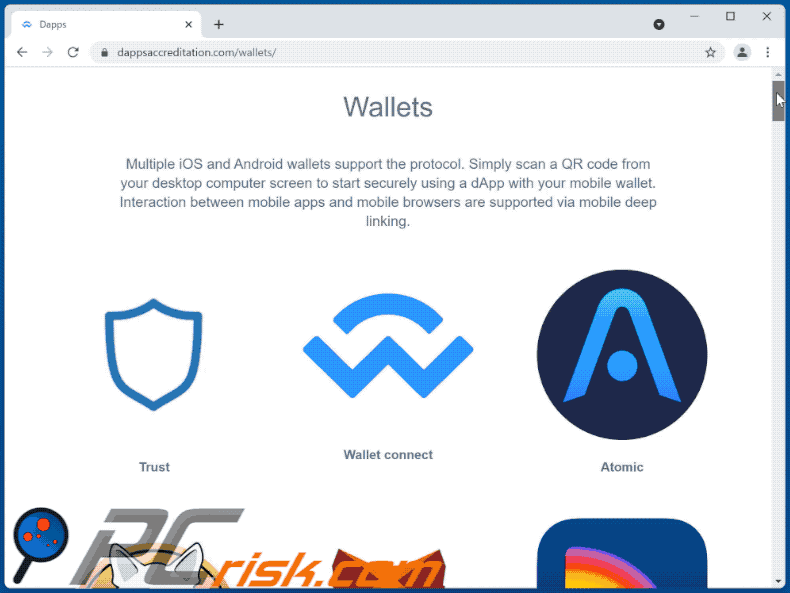 walletconnect pop-up scam other page appearance