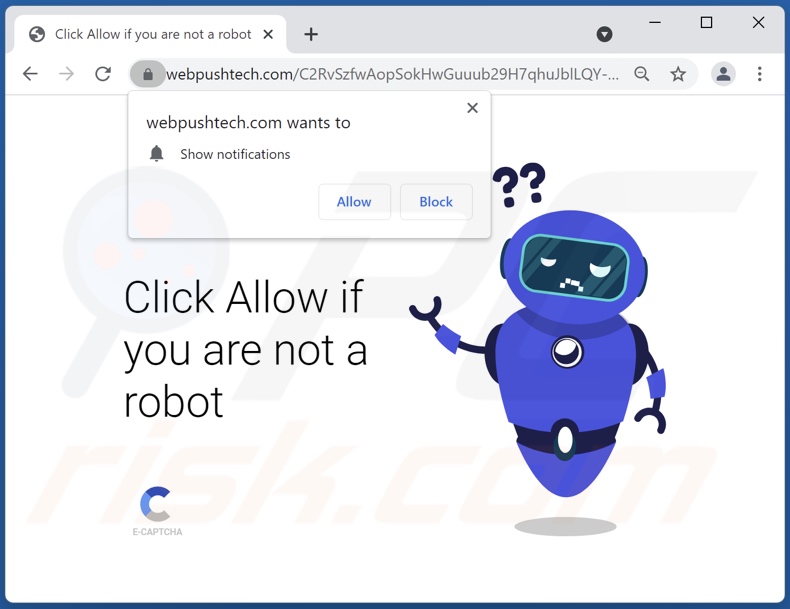 webpushtech[.]com pop-up redirects