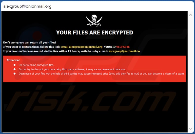 xgpr ransomware ransom note in pop-up window