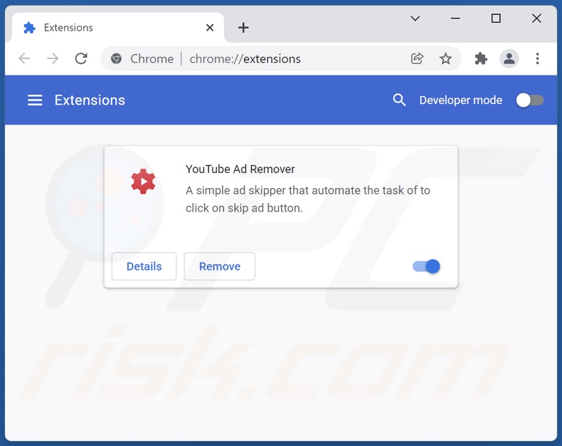 Removing YouTube Ad Remover ads from Google Chrome step 2