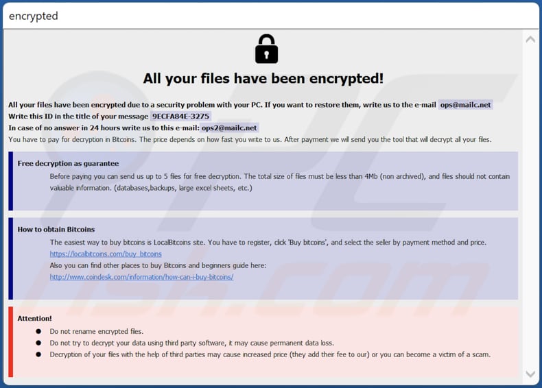 ZOZL ransomware pop-up window (info.hta)