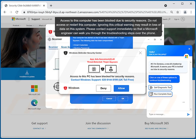 Access To This Pc Has Been Blocked For Security Reasons pop-up scam
