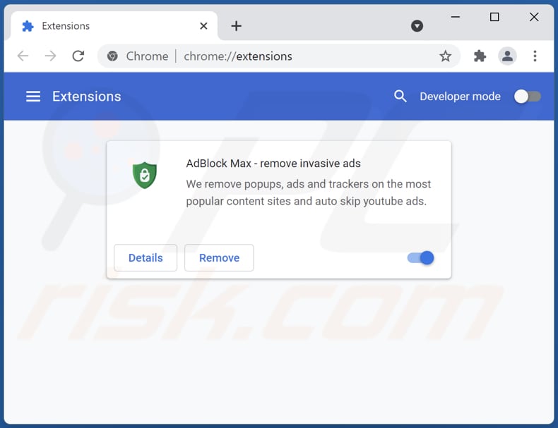 Removing AdBlock Max - remove invasive ads adware from Google Chrome step 2